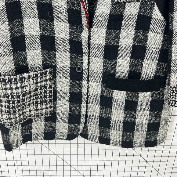 Canvas backs Lutton & horsField vintage check print art wear wool blend blazer M - Picture 4 of 14